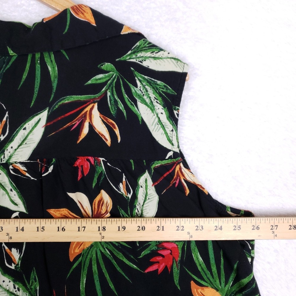 Purple Rain Sleeveless Button Dress 3X Black Tropical Core Resort Wear Boho Chic - Picture 6 of 11